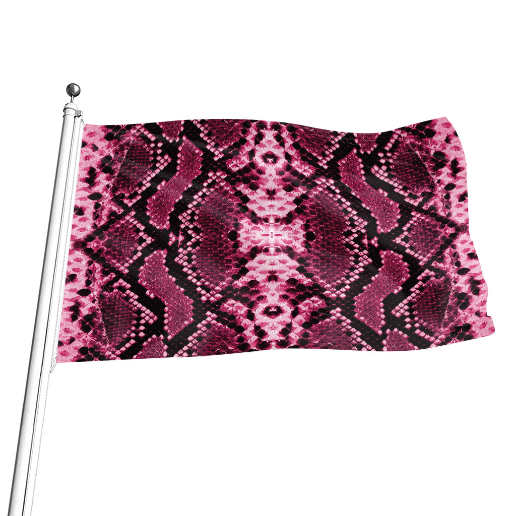 Pink Python Snakeskin Print Flag