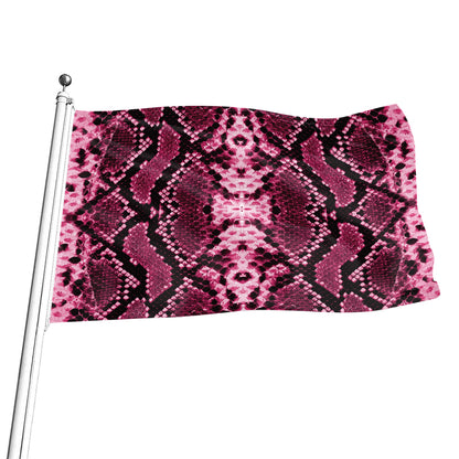 Pink Python Snakeskin Print Flag