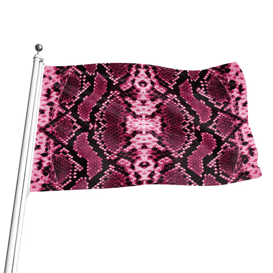 Pink Python Snakeskin Print Flag