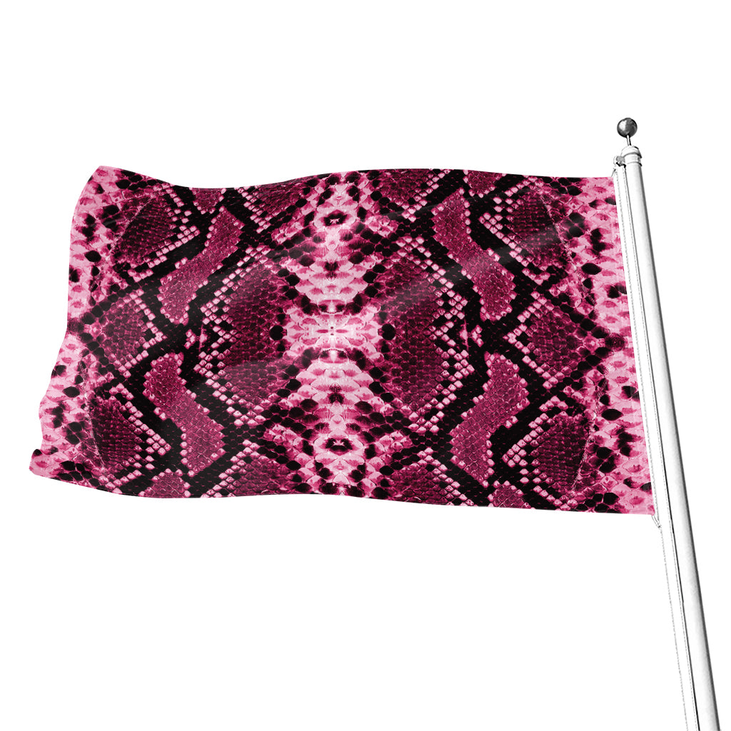 Pink Python Snakeskin Print Flag