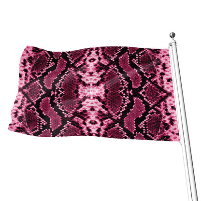 Pink Python Snakeskin Print Flag