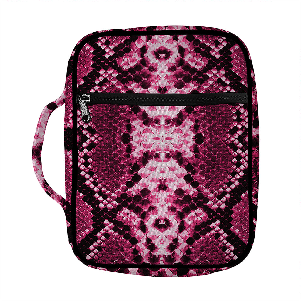 Pink Python Snakeskin Print Front Pocket Bible Bag
