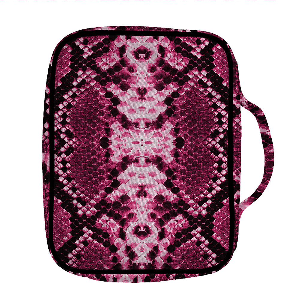 Pink Python Snakeskin Print Front Pocket Bible Bag