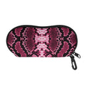 Pink Python Snakeskin Print Glasses Case