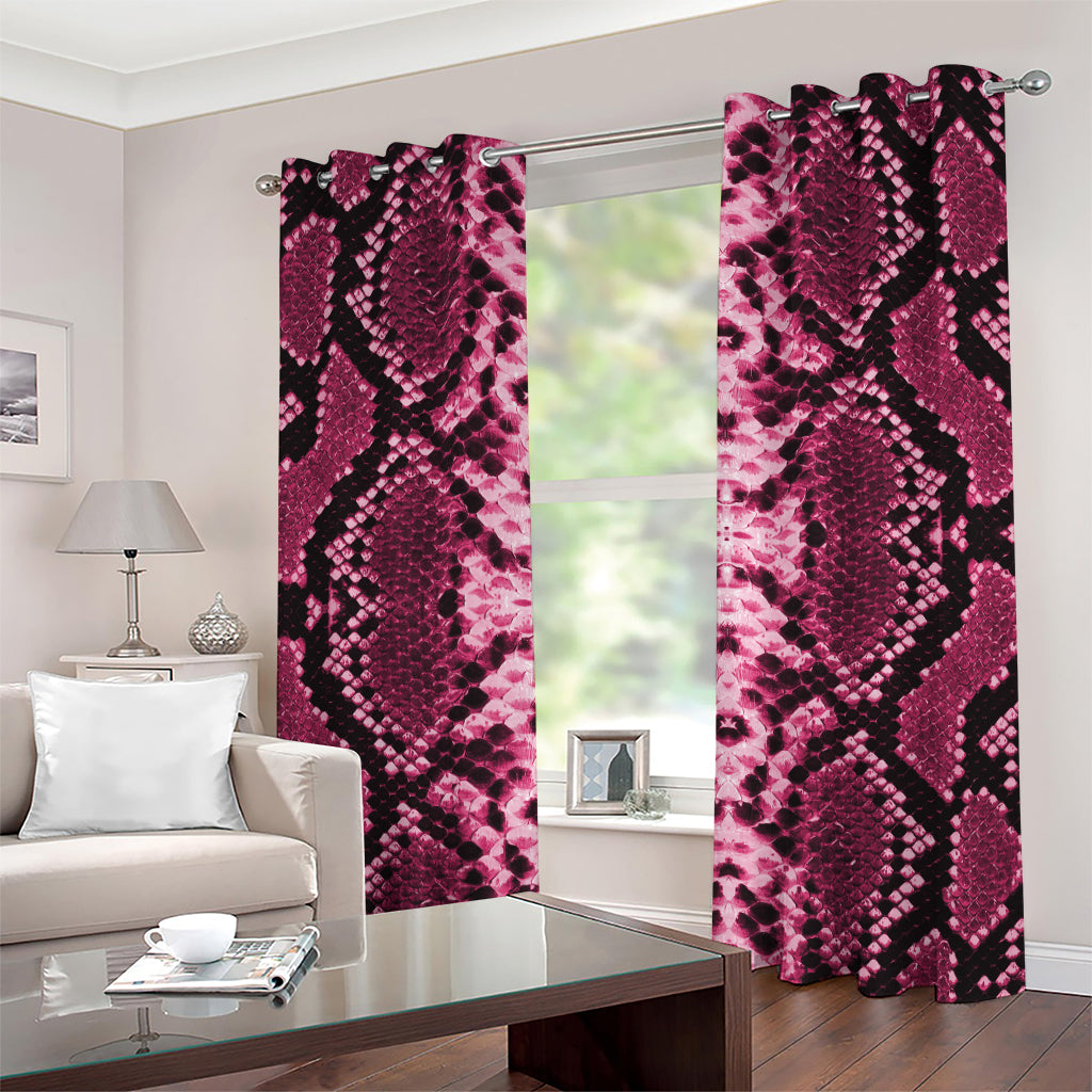 Pink Python Snakeskin Print Grommet Curtains