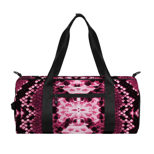 Pink Python Snakeskin Print Gym Bag