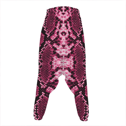Pink Python Snakeskin Print Hammer Pants