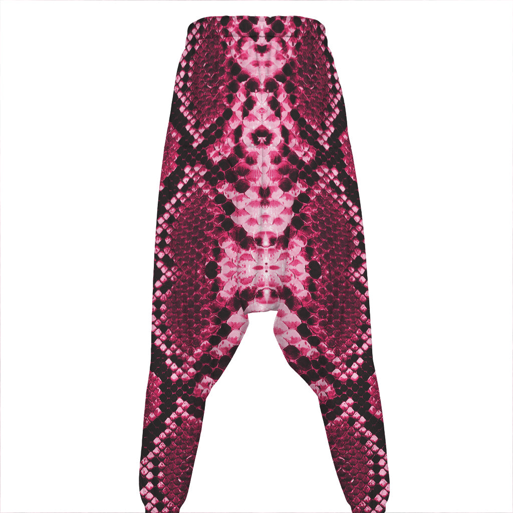 Pink Python Snakeskin Print Hammer Pants