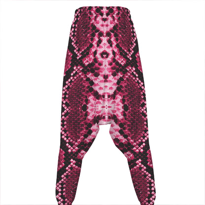 Pink Python Snakeskin Print Hammer Pants