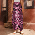 Pink Python Snakeskin Print Harem Pants