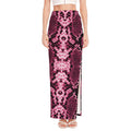 Pink Python Snakeskin Print High Slit Maxi Skirt