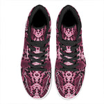 Pink Python Snakeskin Print High Top Leather Sneakers
