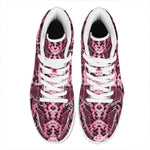 Pink Python Snakeskin Print High Top Leather Sneakers