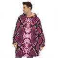 Pink Python Snakeskin Print Hoodie Blanket