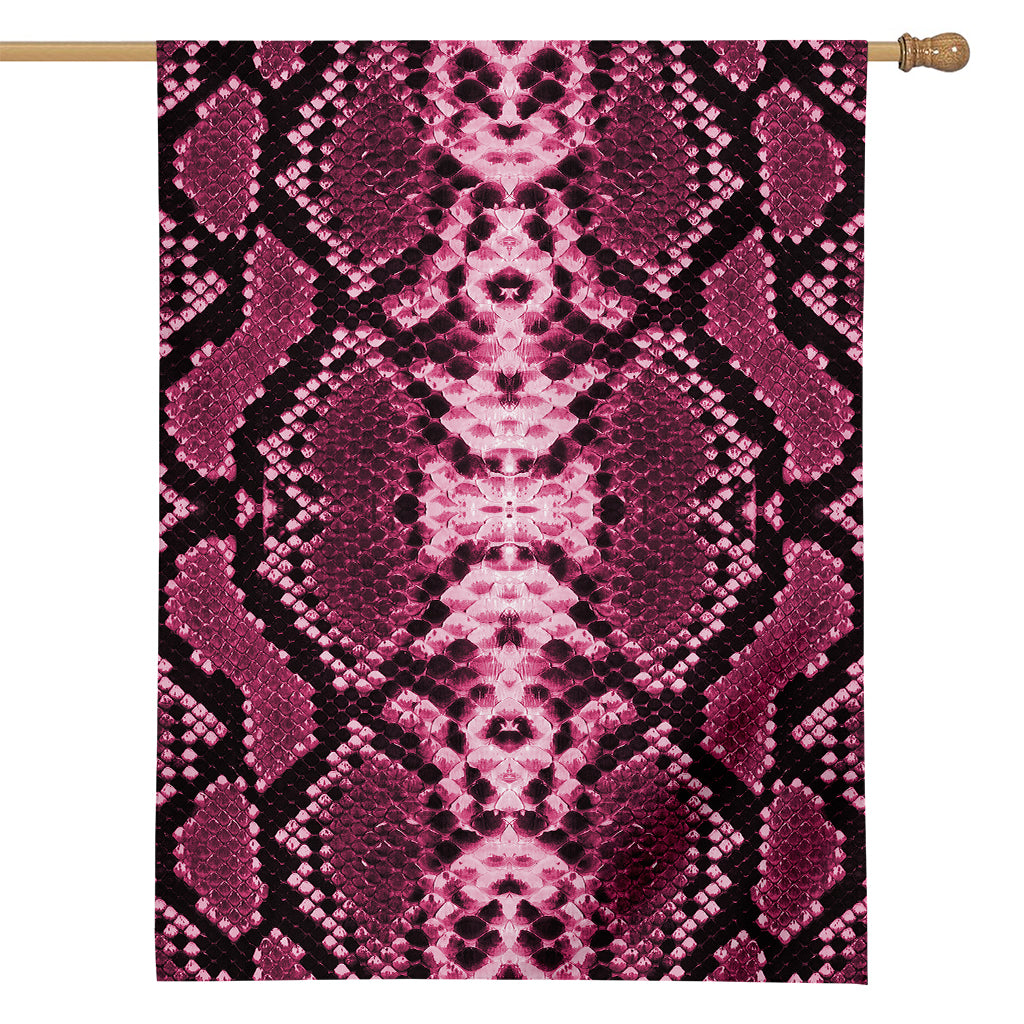Pink Python Snakeskin Print House Flag