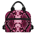 Pink Python Snakeskin Print Insulated Lunch Bag