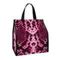 Pink Python Snakeskin Print Insulated Lunch Tote