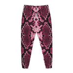 Pink Python Snakeskin Print Jogger Pants