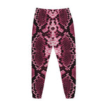 Pink Python Snakeskin Print Jogger Pants