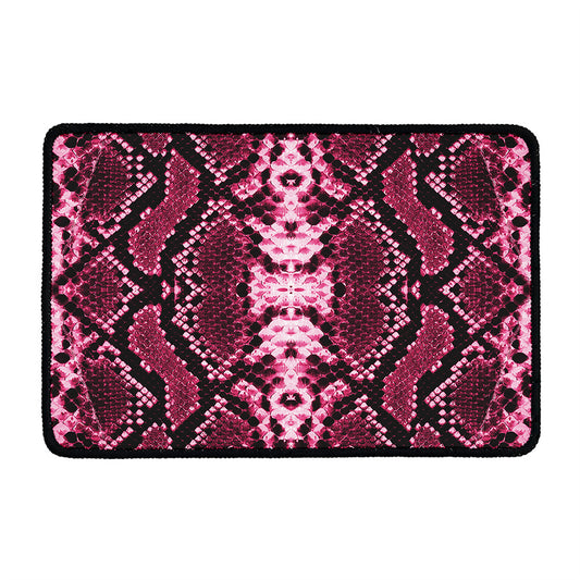 Pink Python Snakeskin Print Kitchen Mat