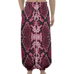 Pink Python Snakeskin Print Lantern Pants