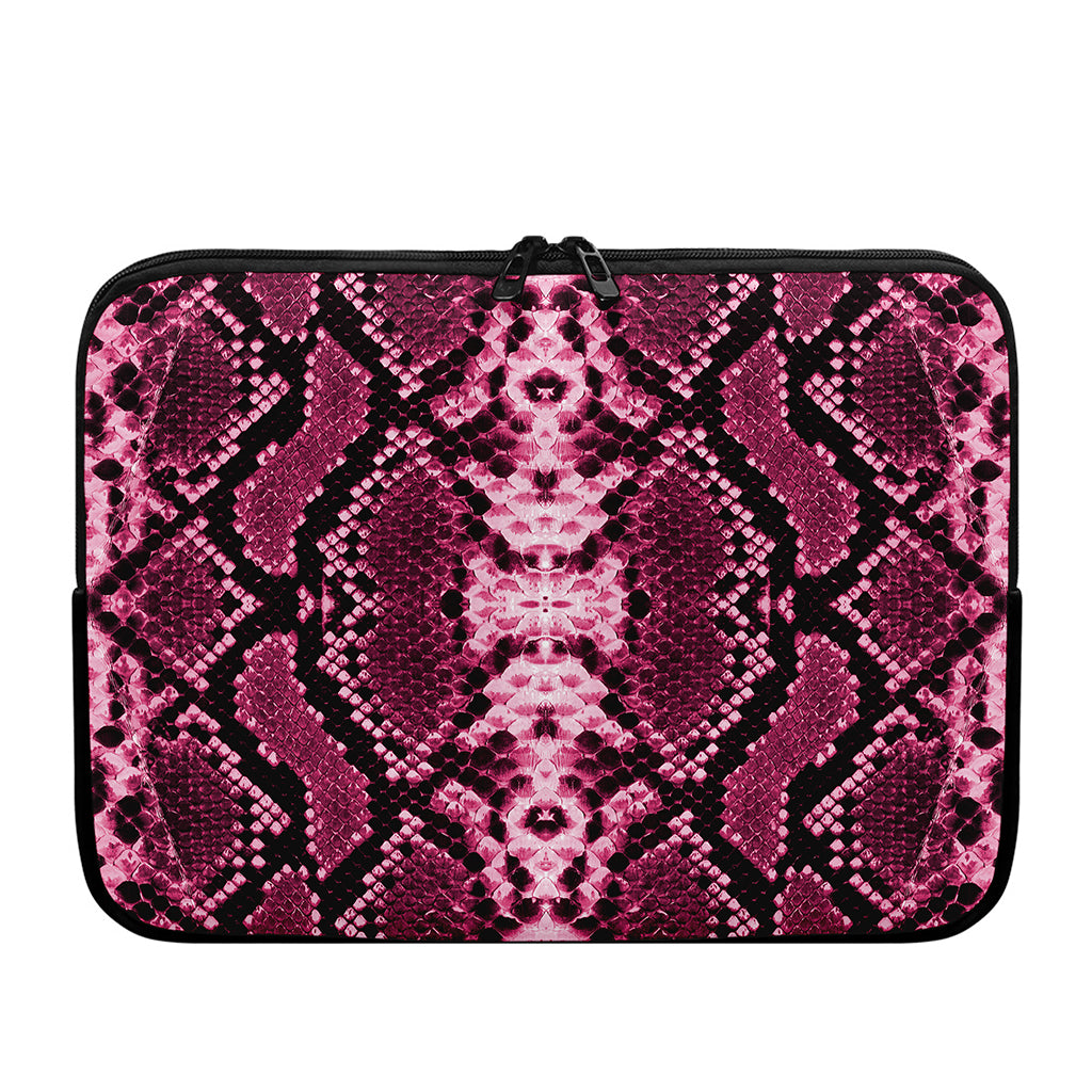 Pink Python Snakeskin Print Laptop Sleeve