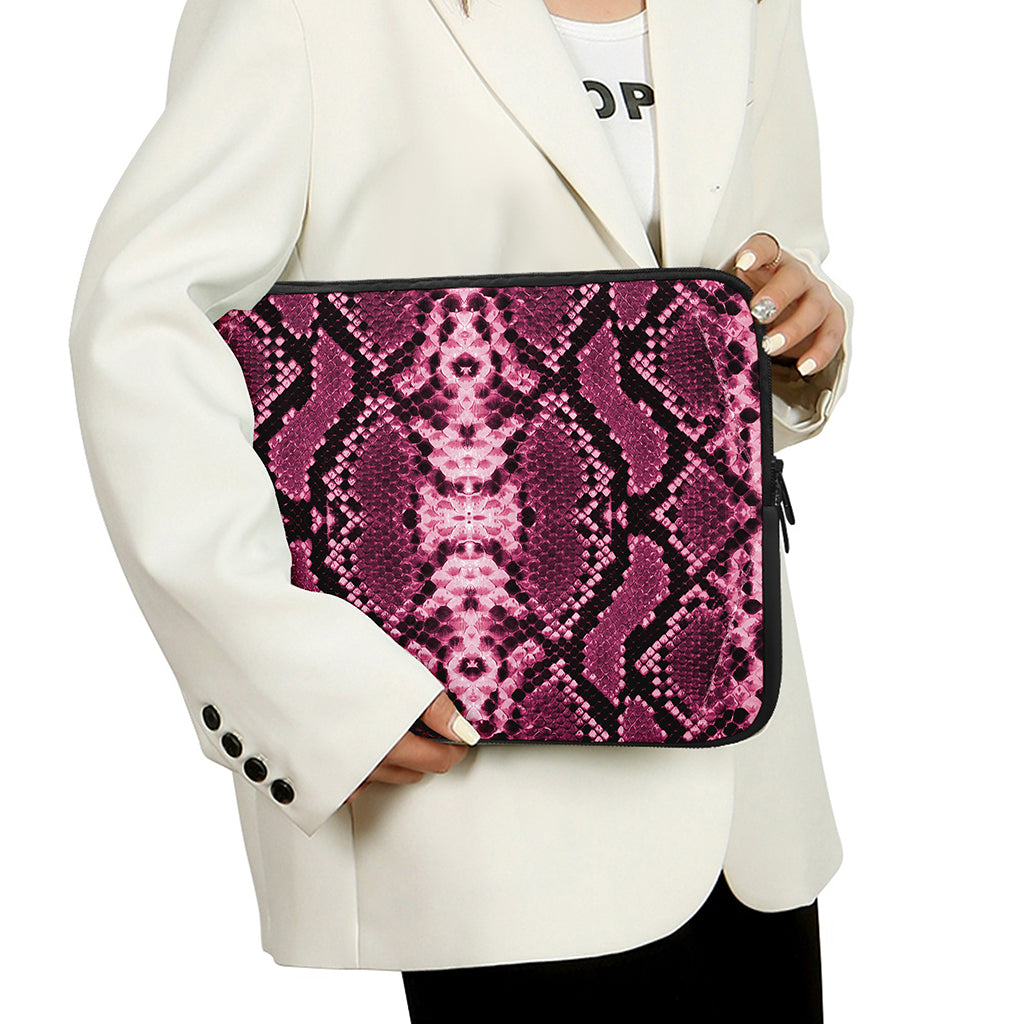 Pink Python Snakeskin Print Laptop Sleeve