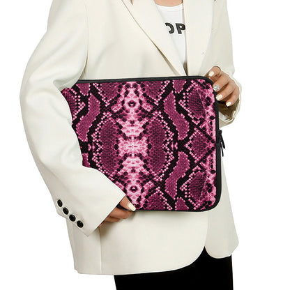 Pink Python Snakeskin Print Laptop Sleeve