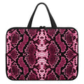 Pink Python Snakeskin Print Laptop Sleeve With Handle