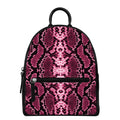 Pink Python Snakeskin Print Leather Backpack