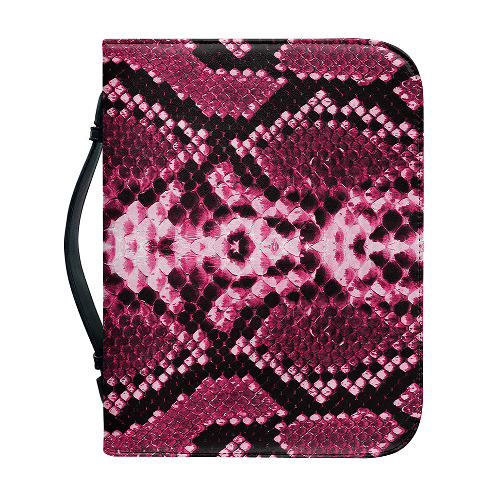 Pink Python Snakeskin Print Leather Bible Cover