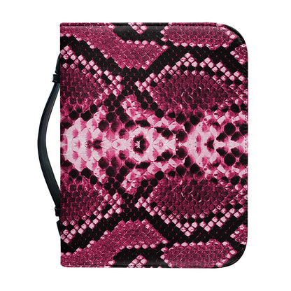 Pink Python Snakeskin Print Leather Bible Cover
