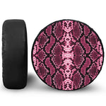 Pink Python Snakeskin Print Leather Spare Tire Cover