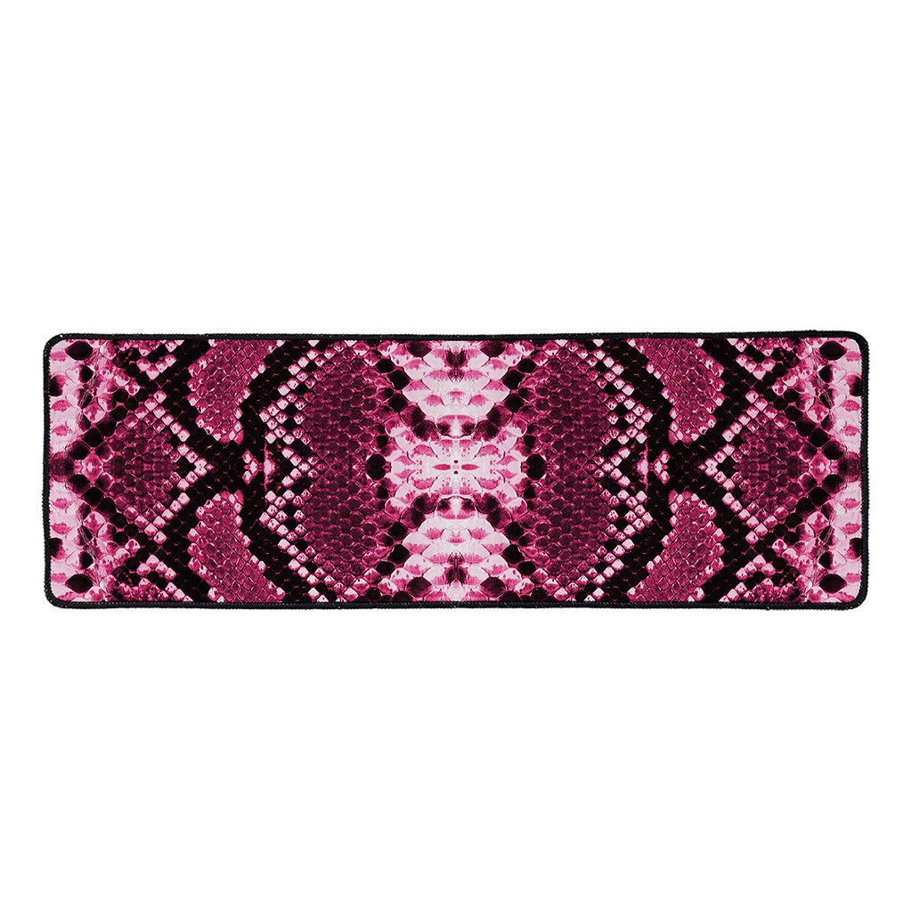 Pink Python Snakeskin Print Long Kitchen Mat
