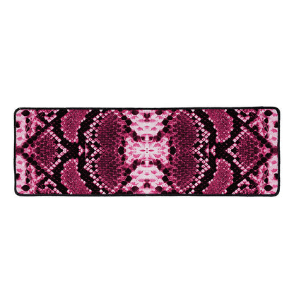 Pink Python Snakeskin Print Long Kitchen Mat