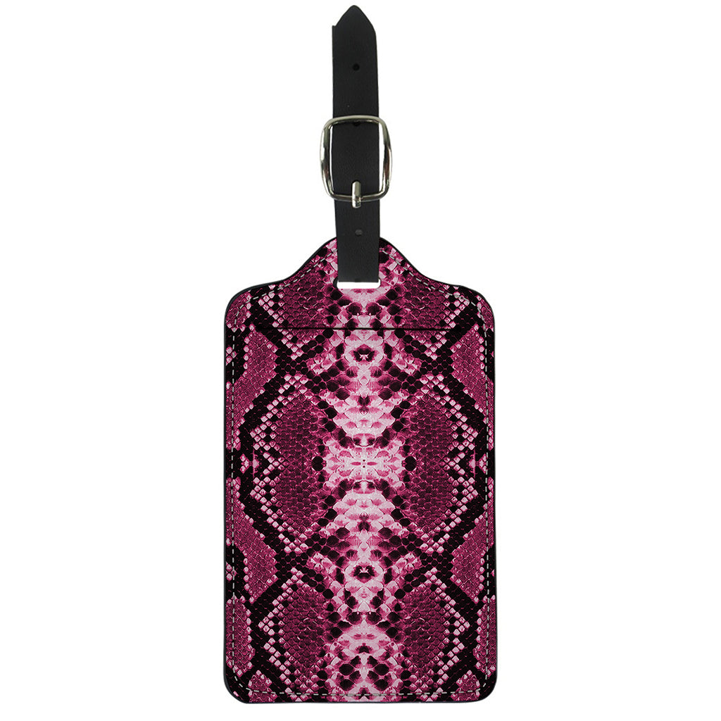 Pink Python Snakeskin Print Luggage Tag