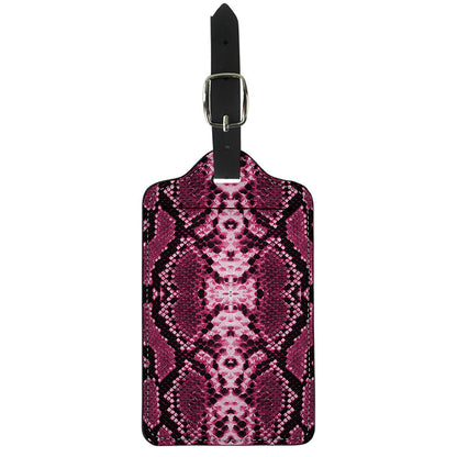 Pink Python Snakeskin Print Luggage Tag