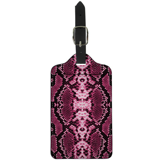 Pink Python Snakeskin Print Luggage Tag