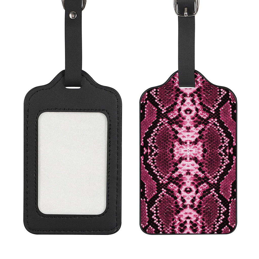 Pink Python Snakeskin Print Luggage Tag