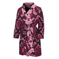 Pink Python Snakeskin Print Men's Bathrobe