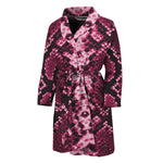 Pink Python Snakeskin Print Men's Bathrobe