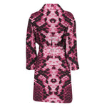 Pink Python Snakeskin Print Men's Bathrobe