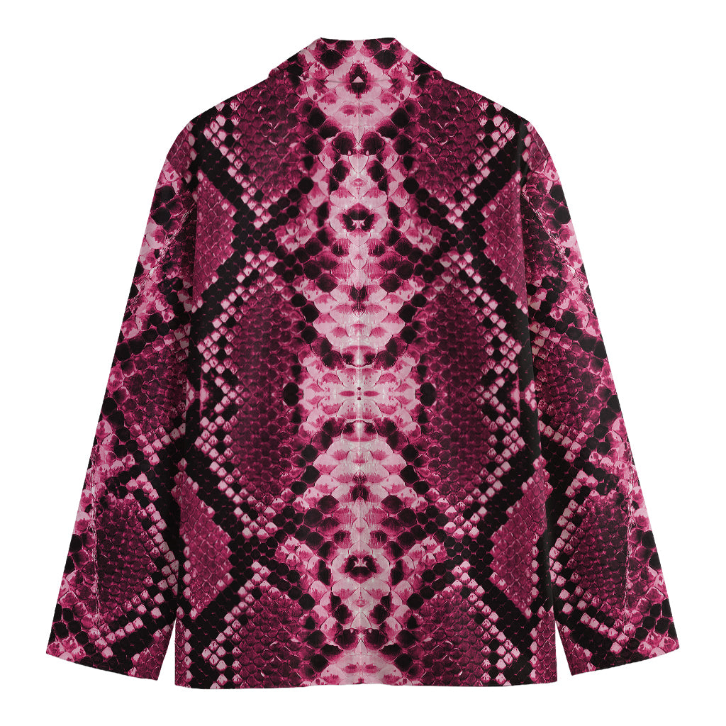 Pink Python Snakeskin Print Men's Blazer
