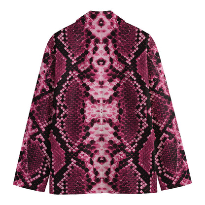 Pink Python Snakeskin Print Men's Blazer