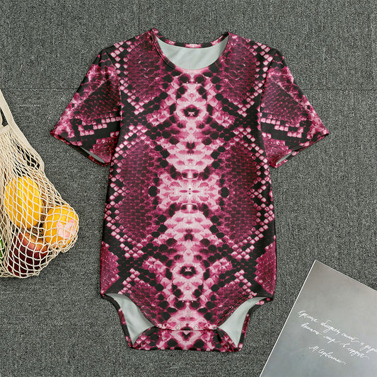 Pink Python Snakeskin Print Men's Bodysuit