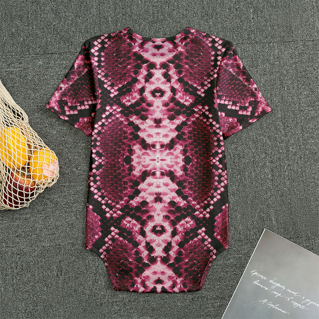 Pink Python Snakeskin Print Men's Bodysuit
