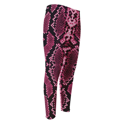 Pink Python Snakeskin Print Men's Compression Pants