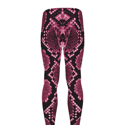 Pink Python Snakeskin Print Men's leggings
