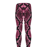 Pink Python Snakeskin Print Men's leggings