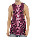 Pink Python Snakeskin Print Men's Muscle Tank Top